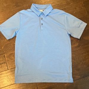 Nicklaus Boys XL 18/20 blue striped golf shirt